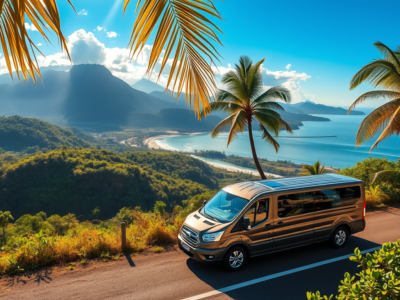 andaz papagayo airport transfer "Scenic drive from Liberia Airport to Andaz Papagayo, passing through lush tropical landscapes and stunning ocean views in Costa Rica." 🚗🌴🌊